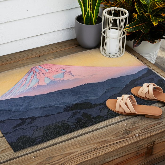 Yoshida Toshi 1911 1995 Mt Fuji from Nagaoka Morning  Outdoor Rug Gallery Image 2