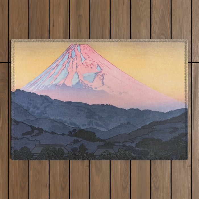 Yoshida Toshi 1911 1995 Mt Fuji from Nagaoka Morning  Outdoor Rug Gallery Image 1