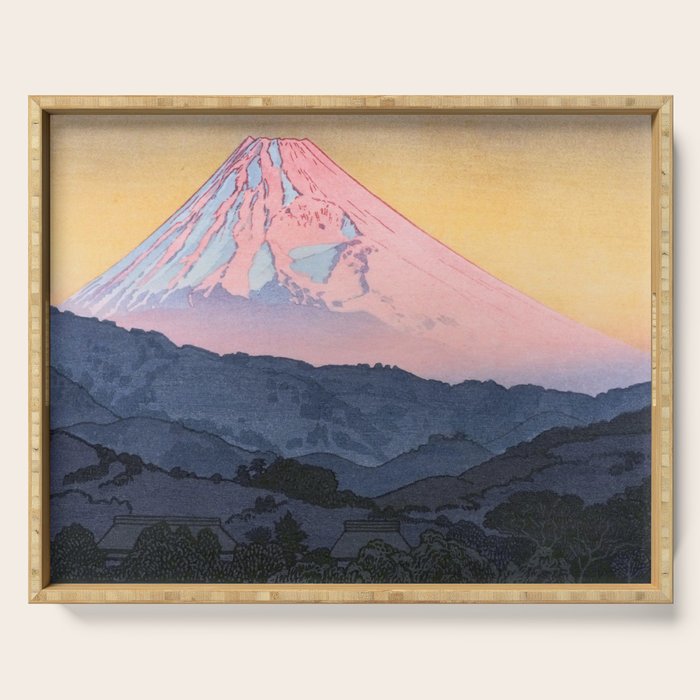 Yoshida Toshi 1911 1995 Mt Fuji from Nagaoka Morning  Serving Tray Gallery Image 1