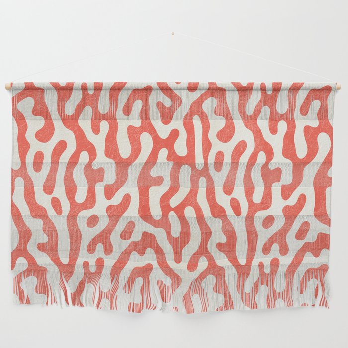Living Coral Organic Pattern 2 Wall Hanging Gallery Image 1