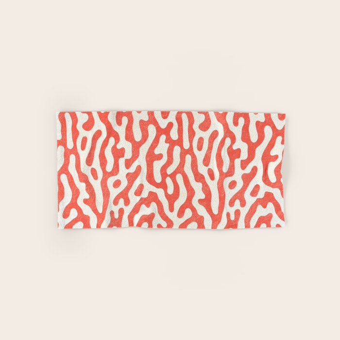 Living Coral Organic Pattern 2 Bath Towel Gallery Image 1