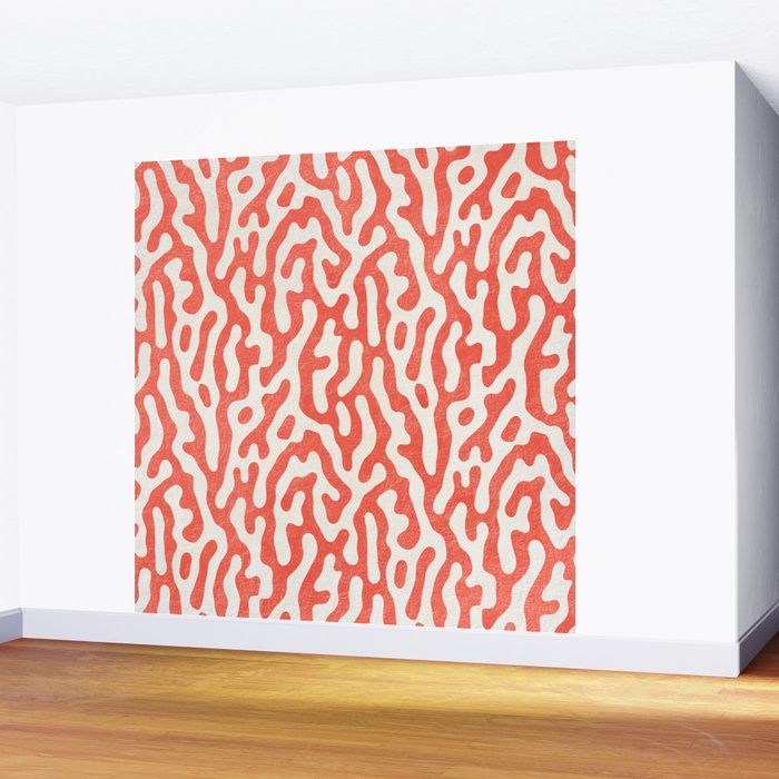 Living Coral Organic Pattern 2 Wall Mural Gallery Image 2