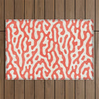 Living Coral Organic Pattern 2 Outdoor Rug Gallery Image 1