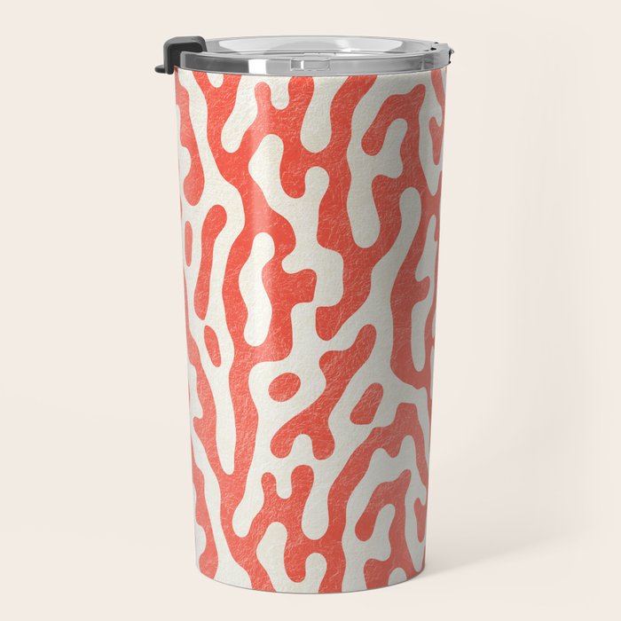Living Coral Organic Pattern 2 Travel Mug Gallery Image 3
