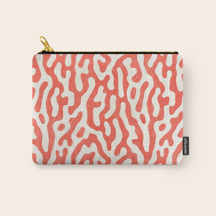 Living Coral Organic Pattern 2 Carry All Pouch Gallery Image 1