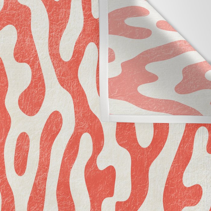 Living Coral Organic Pattern 2 Wall Tapestry Gallery Image 3