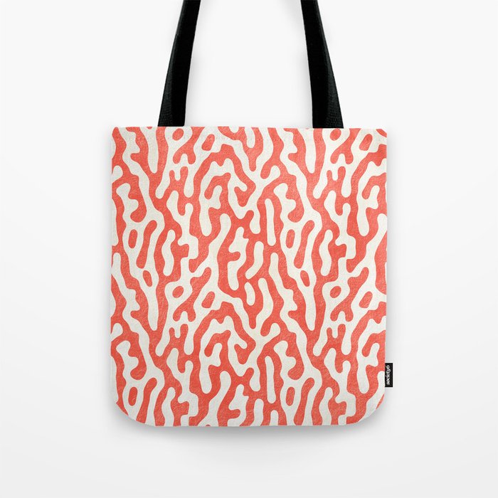 Living Coral Organic Pattern 2 Tote Bag Gallery Image 1