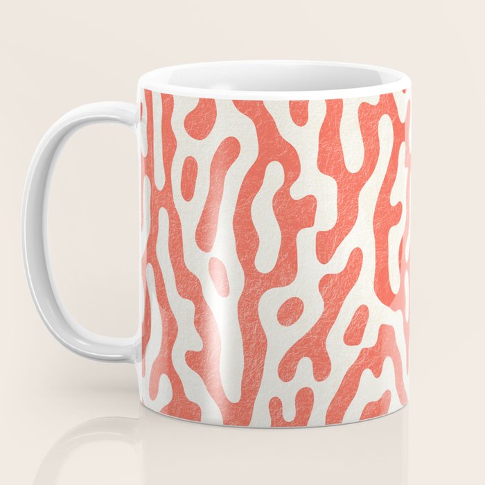 Living Coral Organic Pattern 2 Coffee Mug Gallery Image 3