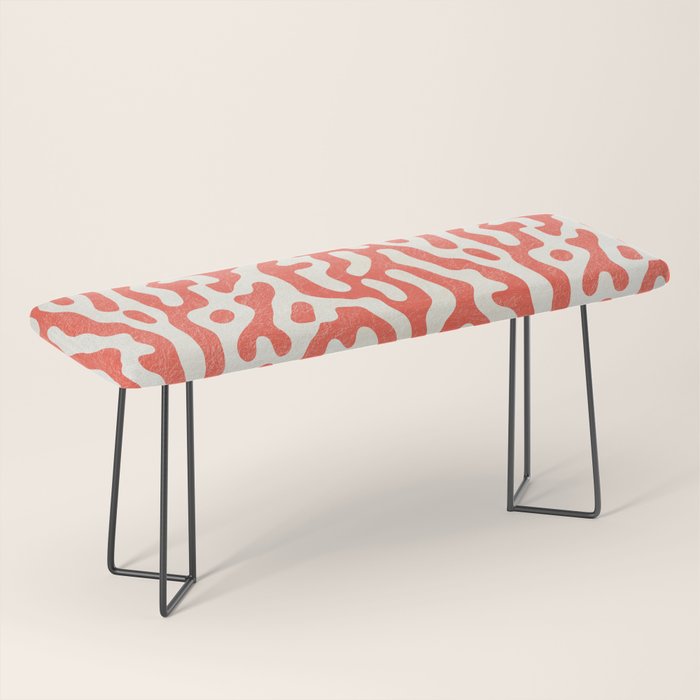 Living Coral Organic Pattern 2 Bench Gallery Image 1