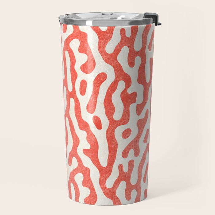 Living Coral Organic Pattern 2 Travel Mug Gallery Image 2