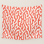 Living Coral Organic Pattern 2 Wall Tapestry Gallery Image 4