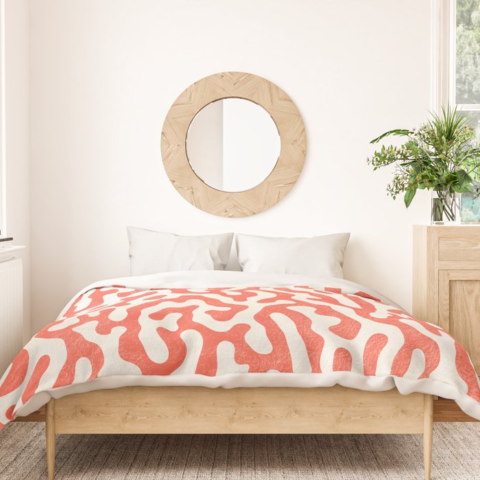 Living Coral Organic Pattern 2 Duvet Cover Gallery Image 3