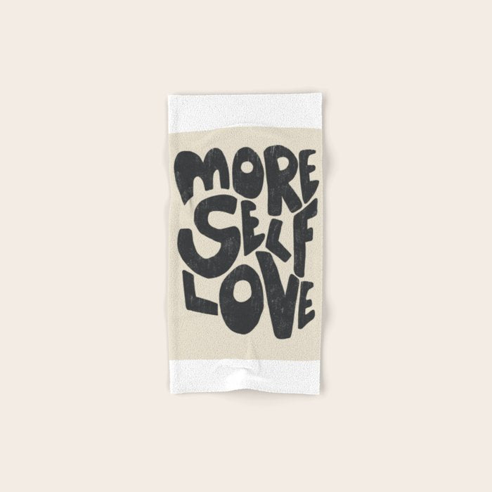 More Self Love | Black Bath Towel Gallery Image 1