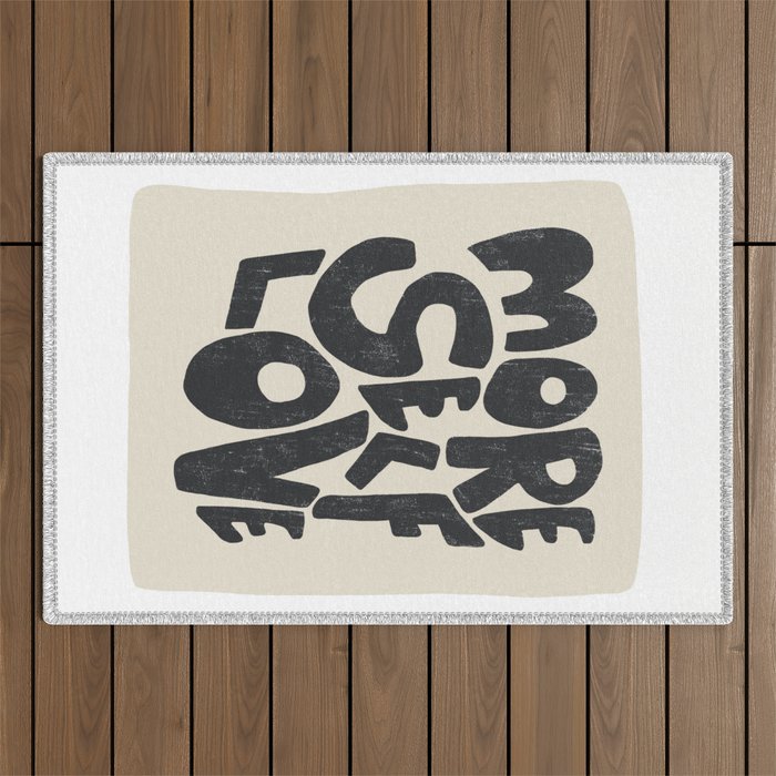 More Self Love | Black Outdoor Rug Gallery Image 1