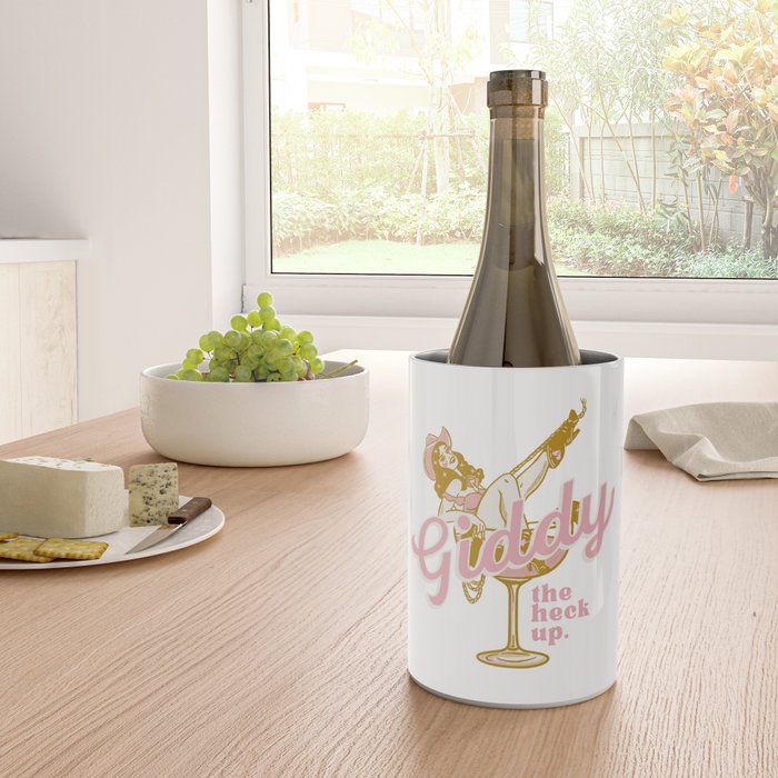 Giddy The Heck Up Cowgirl Retro Vintage Western Cowboy Art Wine Chiller Gallery Image 4