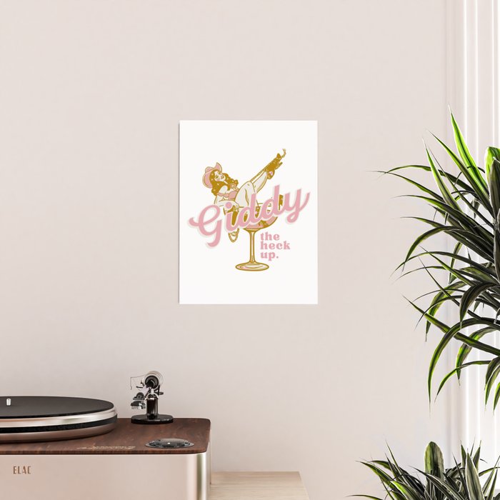 Giddy The Heck Up Cowgirl Retro Vintage Western Cowboy Art Poster Gallery Image 2