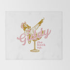 Giddy The Heck Up Cowgirl Retro Vintage Western Cowboy Art Throw Blanket Gallery Image 2