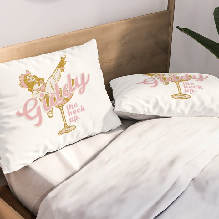 Giddy The Heck Up Cowgirl Retro Vintage Western Cowboy Art Pillow Sham Gallery Image 2