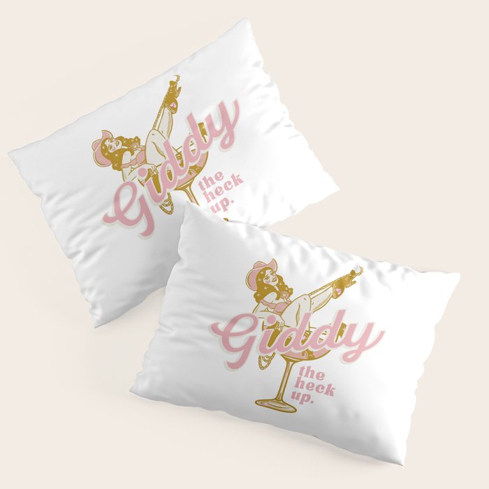 Giddy The Heck Up Cowgirl Retro Vintage Western Cowboy Art Pillow Sham Gallery Image 3