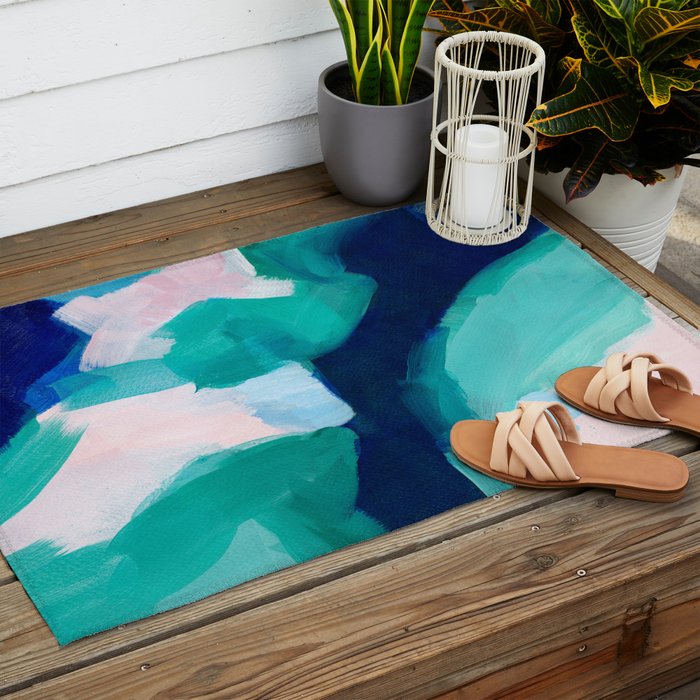 Lakeside abstract Outdoor Rug Gallery Image 2