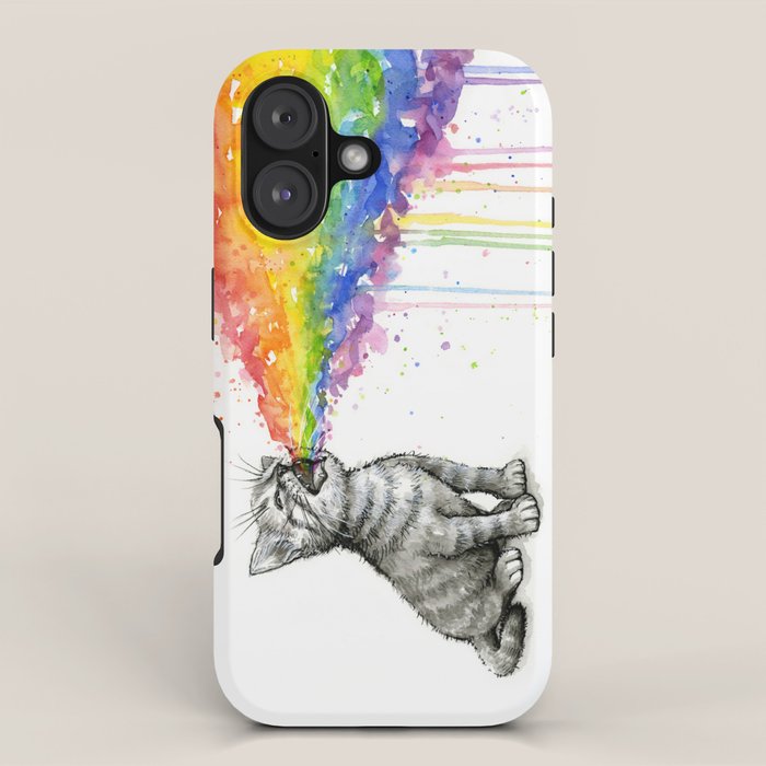 Kitten Puking Rainbow iPhone Case Gallery Image 1