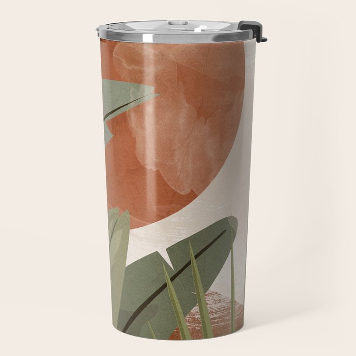 Tropical Leaf- Abstract Art 10 Travel Mug Gallery Image 2