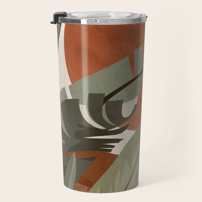 Tropical Leaf- Abstract Art 10 Travel Mug Gallery Image 3