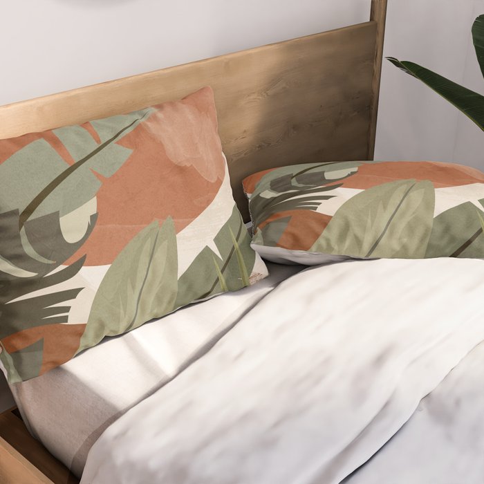 Tropical Leaf- Abstract Art 10 Pillow Sham Gallery Image 2