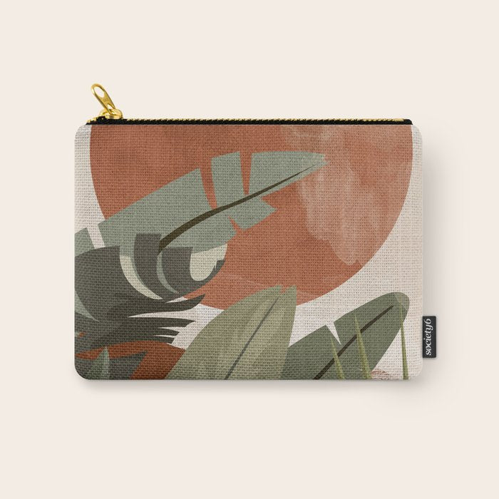 Tropical Leaf- Abstract Art 10 Carry All Pouch Gallery Image 1