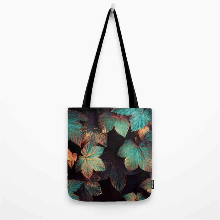 Copper And Teal Leaves Tote Bag Gallery Image 2