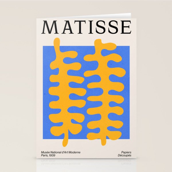 Royal Blue & Supernova: Matisse Paper Leaf Cutouts 02 Stationery Card Gallery Image 1