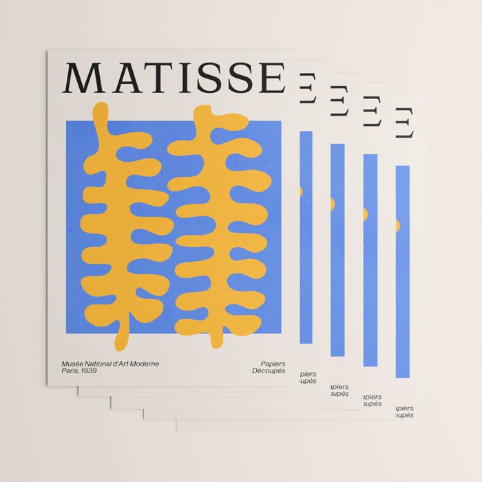 Royal Blue & Supernova: Matisse Paper Leaf Cutouts 02 Wrapping Paper Gallery Image 3