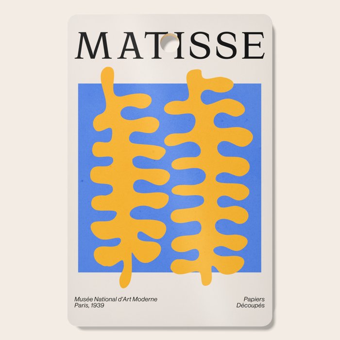 Royal Blue & Supernova: Matisse Paper Leaf Cutouts 02 Cutting Board Gallery Image 1