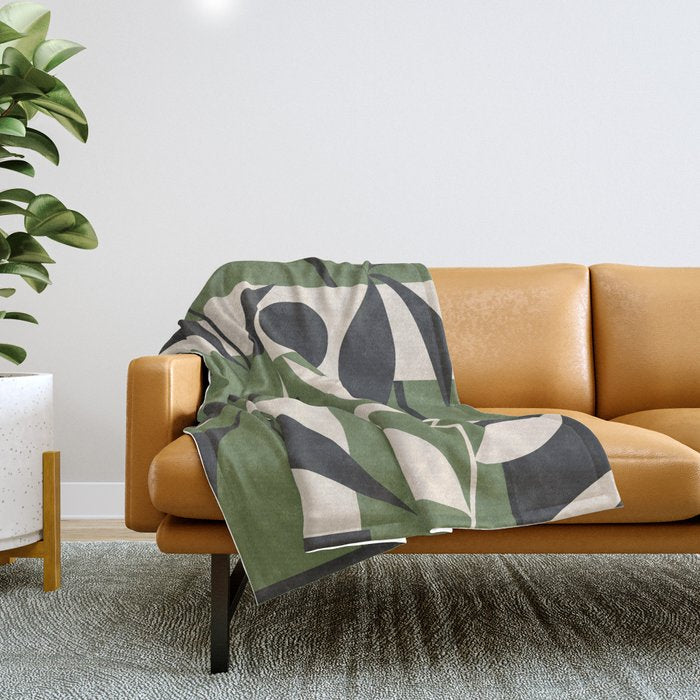 Abstract Foliage 4 Throw Blanket Gallery Image 1