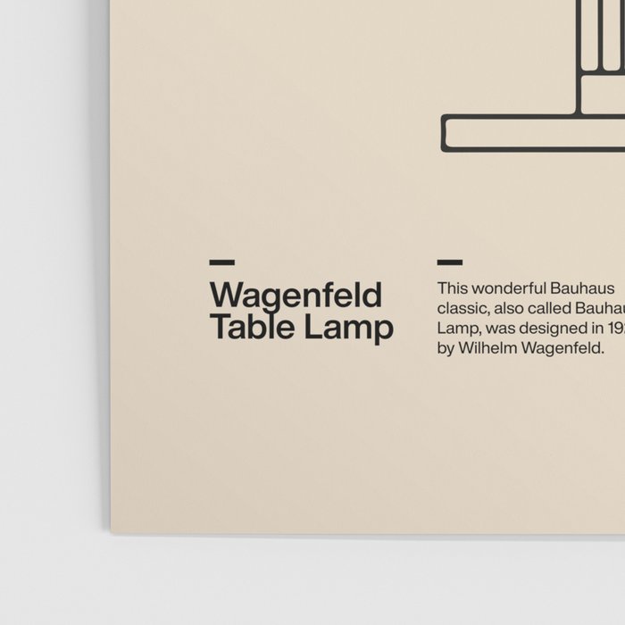 Wagenfeld Table Lamp, Wilhelm Wagenfeld, Minimal Furniture Bauhaus Design Poster Gallery Image 3