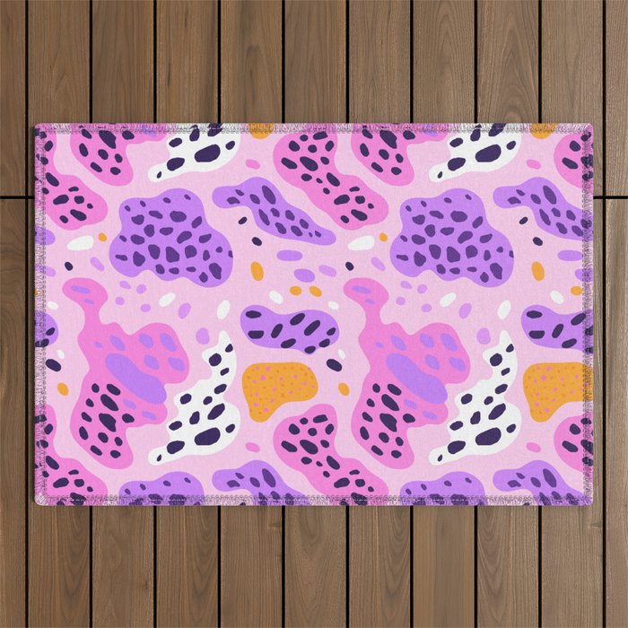Abstract colorful animal print art pattern Outdoor Rug Gallery Image 1
