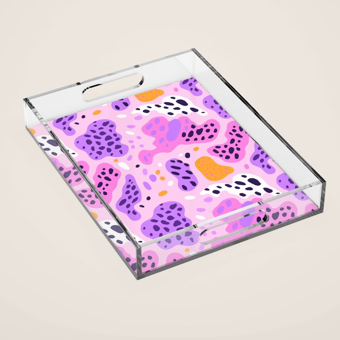 Abstract colorful animal print art pattern Acrylic Tray Gallery Image 1