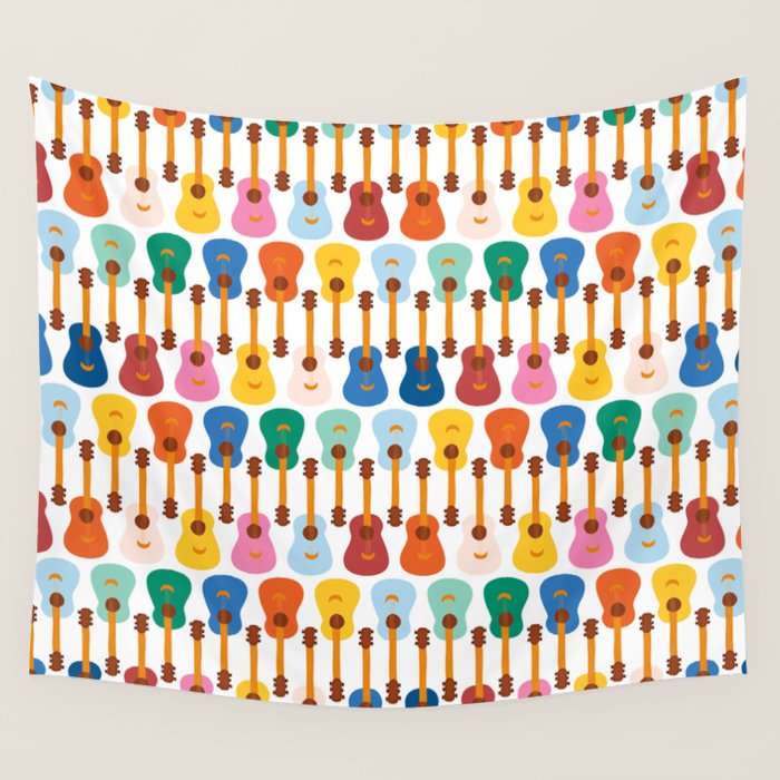 Colorful Guitars Wall Tapestry Gallery Image 4