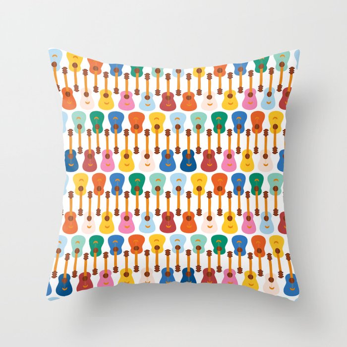 Colorful Guitars Throw Pillow Gallery Image 3