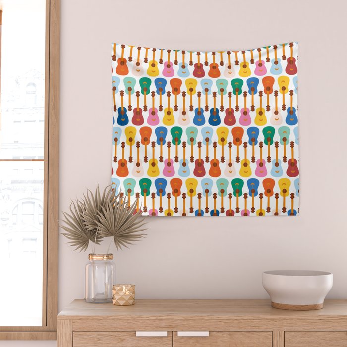 Colorful Guitars Wall Tapestry Gallery Image 2