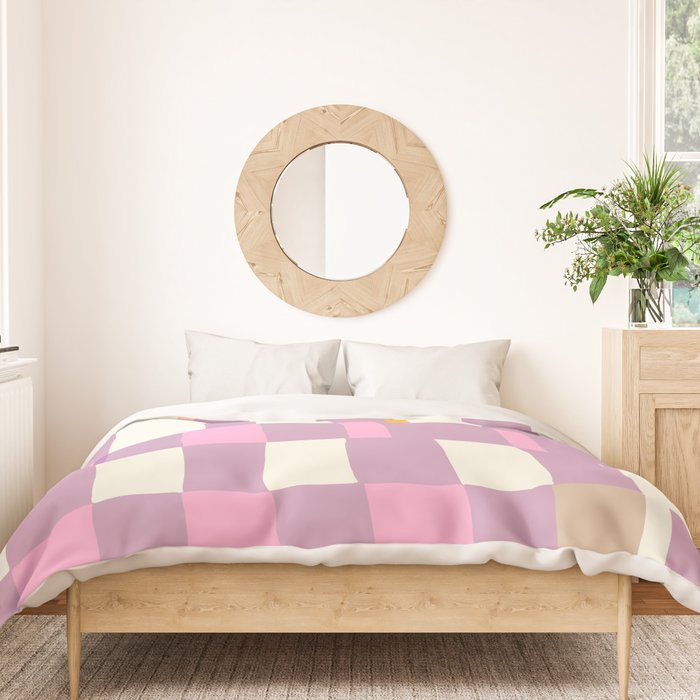 Summer check handdrawn purple Duvet Cover Gallery Image 3