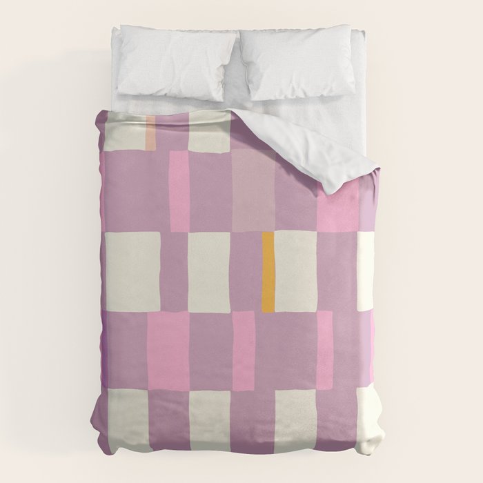 Summer check handdrawn purple Duvet Cover Gallery Image 6