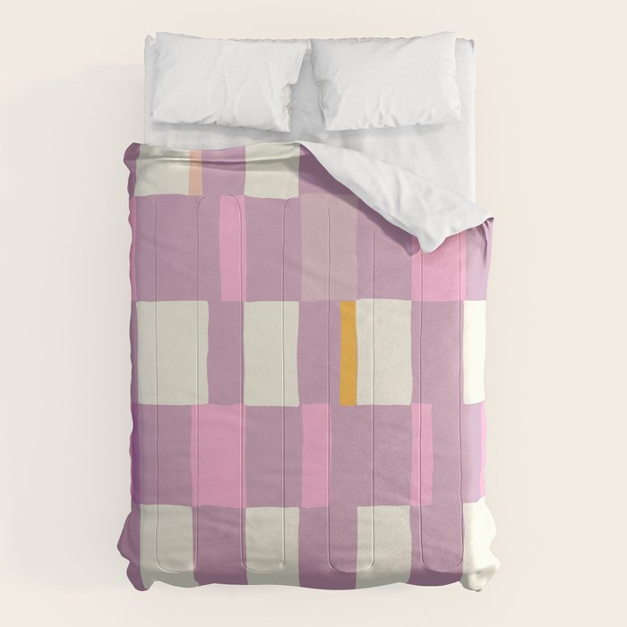 Summer check handdrawn purple Comforter Gallery Image 6