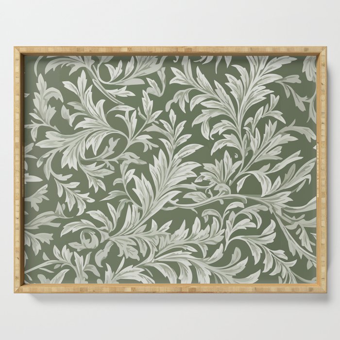 Countryside Bloom Sage Leaf Serving Tray Gallery Image 1