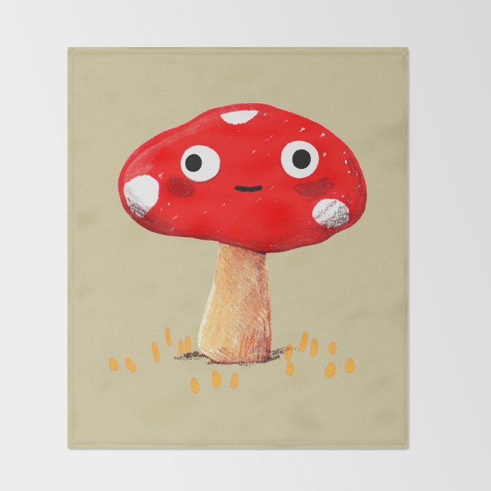 Wall-Eyed Mushroom Throw Blanket Gallery Image 2