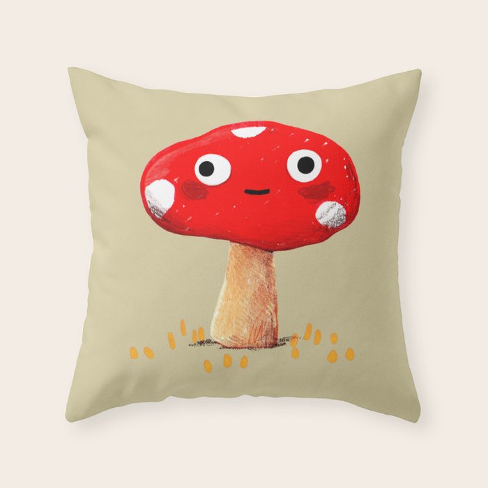 Wall-Eyed Mushroom Throw Pillow Gallery Image 1