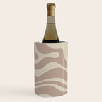 Liquid Swirl Retro Abstract Pattern in Creamy Cocoa Wine Chiller Gallery Image 2