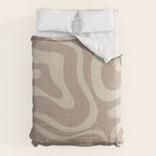 Liquid Swirl Retro Abstract Pattern in Creamy Cocoa Comforter Gallery Image 6