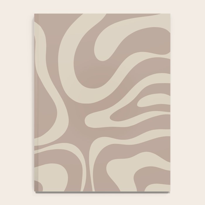 Liquid Swirl Retro Abstract Pattern in Creamy Cocoa Notebook Gallery Image 4