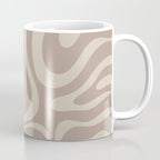 Liquid Swirl Retro Abstract Pattern in Creamy Cocoa Coffee Mug Gallery Image 1